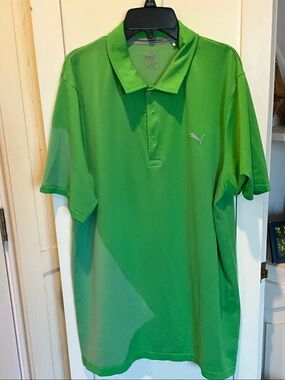 Puma Bright Green Short-Sleeve Polo Shirt